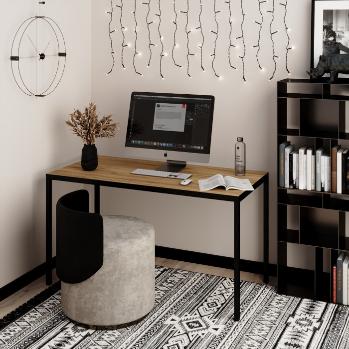 Письменный стол Art in Head Brevity Loft standart 1400х750х670 Дуб крафт золотой/Черный металл (TB04120000030)