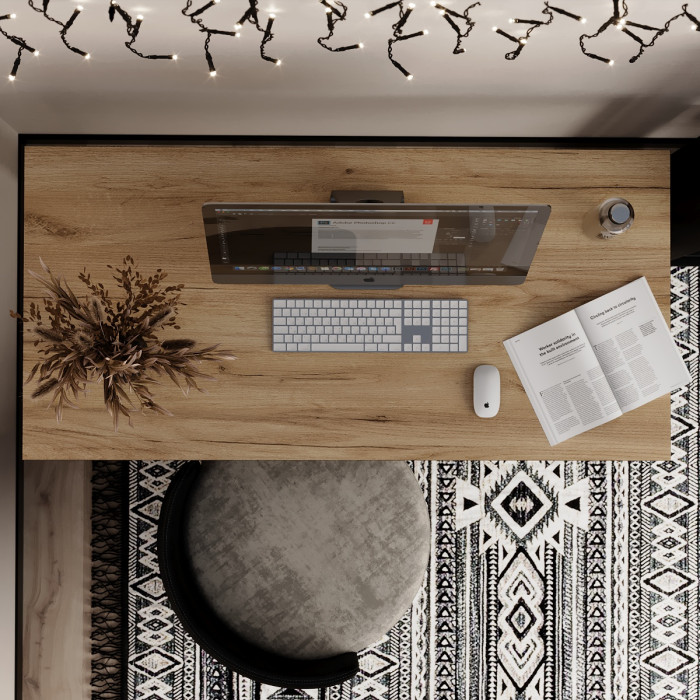 Письменный стол Art in Head Brevity Loft standart 1400х750х670 Дуб крафт золотой/Черный металл (TB04120000030)