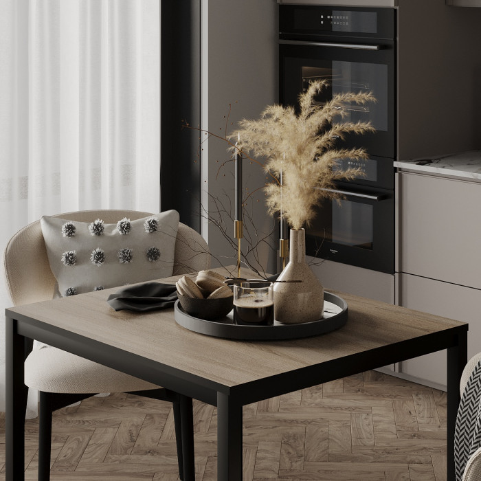 Обідній стіл Art in Head Brevity Loft mini 670х750х670 Дуб вінтаж оксид/Чорний метал (TB03090000030)