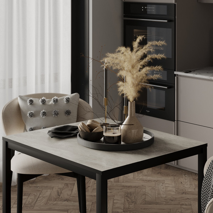 Обідній стіл Art in Head Brevity Loft mini 670х750х670 Ательє світлий/Чорний метал (TB03040000030)